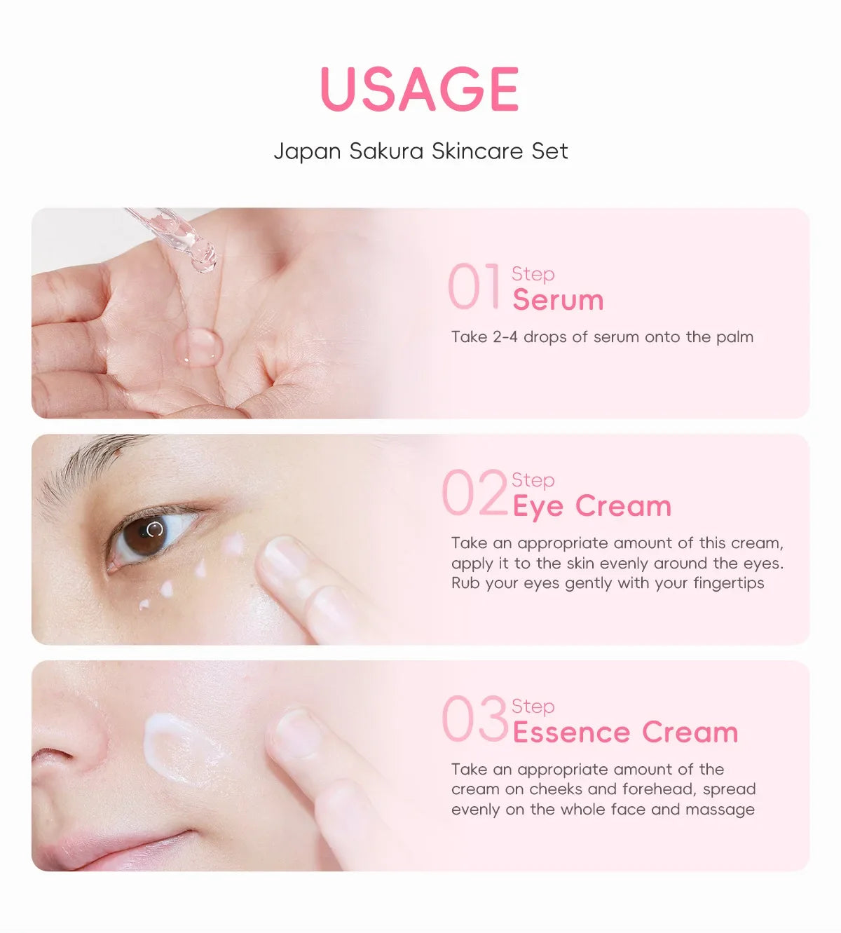 Sakura Skin Care Sets Face Cream Serum