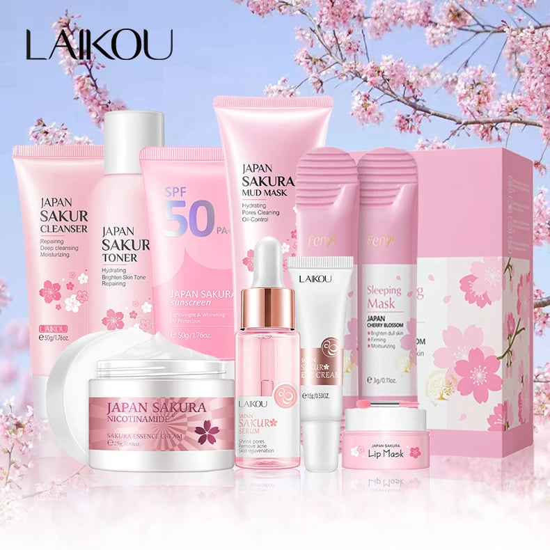9pcs Sakura skincare set Korean facial care kit