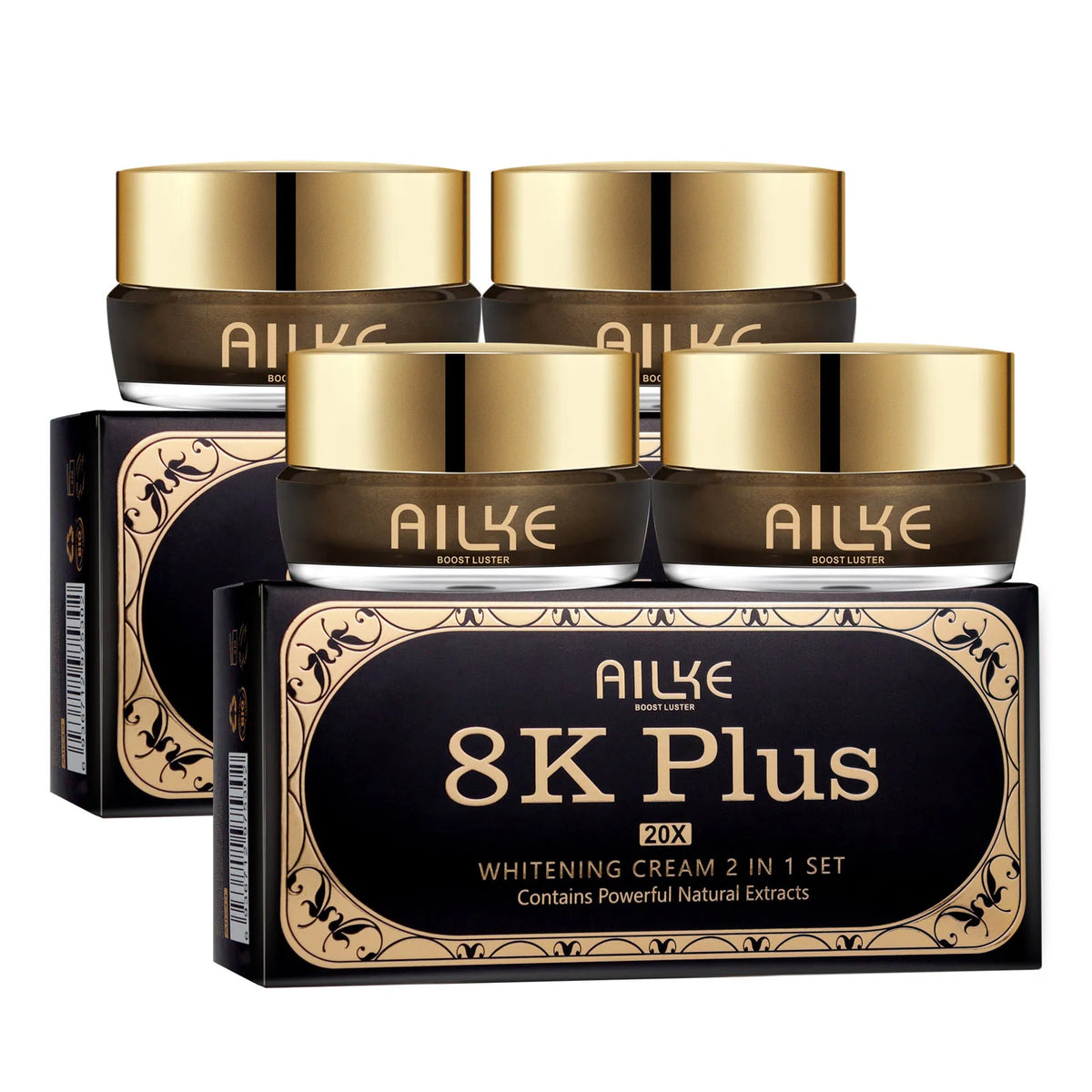 AILKE Whitening Face Cream, Reduce Dark Spots, Wrinkles, Melanin, Even Skin Tone, With Collagen, Glutathione, for All Skin Types