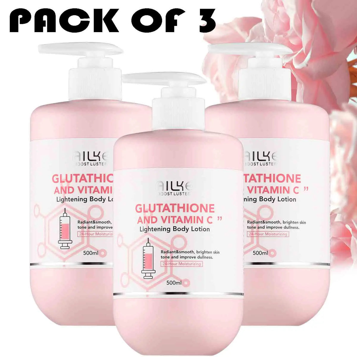AILKE Glutathion and Vitamin C Whitening Set, Moisturizing, Remove Melanin, Freckles, Black Spots, Chloasma, Clean Skin