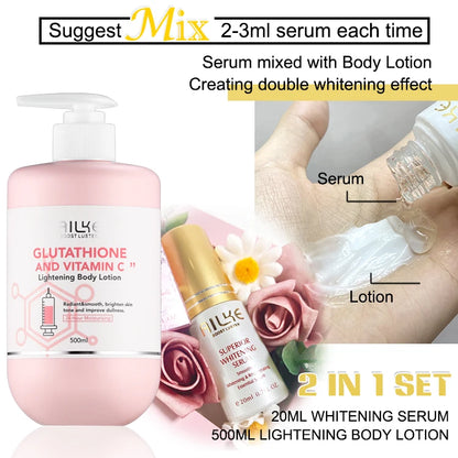 AILKE Glutathion and Vitamin C Whitening Set, Moisturizing, Remove Melanin, Freckles, Black Spots, Chloasma, Clean Skin