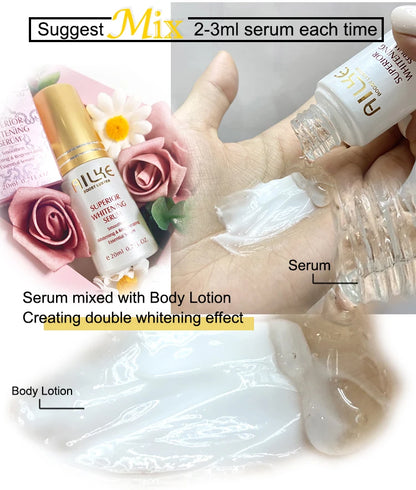 AILKE Brightening Skin Care Set, With Vitamin C, Glutathione, Reduce Spots, Moisturizing, Smooth Soft Skin, Improve Skin Radiant