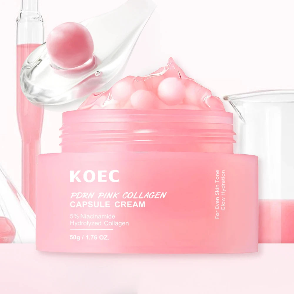 Pink PDRN Collagen Skincare Set with complete Korean skincare products