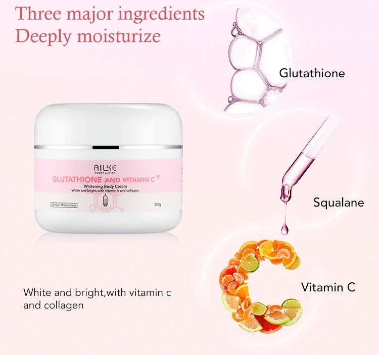 AILKE Glutathion and Vitamin C Whitening Set, Moisturizing, Remove Melanin, Freckles, Black Spots, Chloasma, Clean Skin