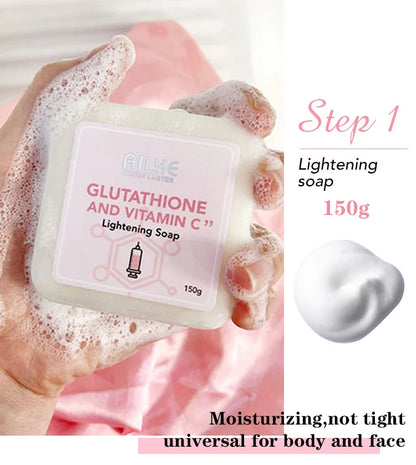 AILKE Glutathion and Vitamin C Whitening Set, Moisturizing, Remove Melanin, Freckles, Black Spots, Chloasma, Clean Skin