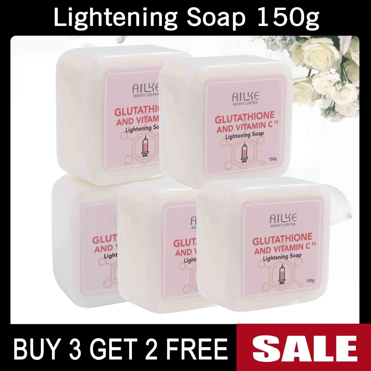 AILKE Glutathion and Vitamin C Whitening Set, Moisturizing, Remove Melanin, Freckles, Black Spots, Chloasma, Clean Skin