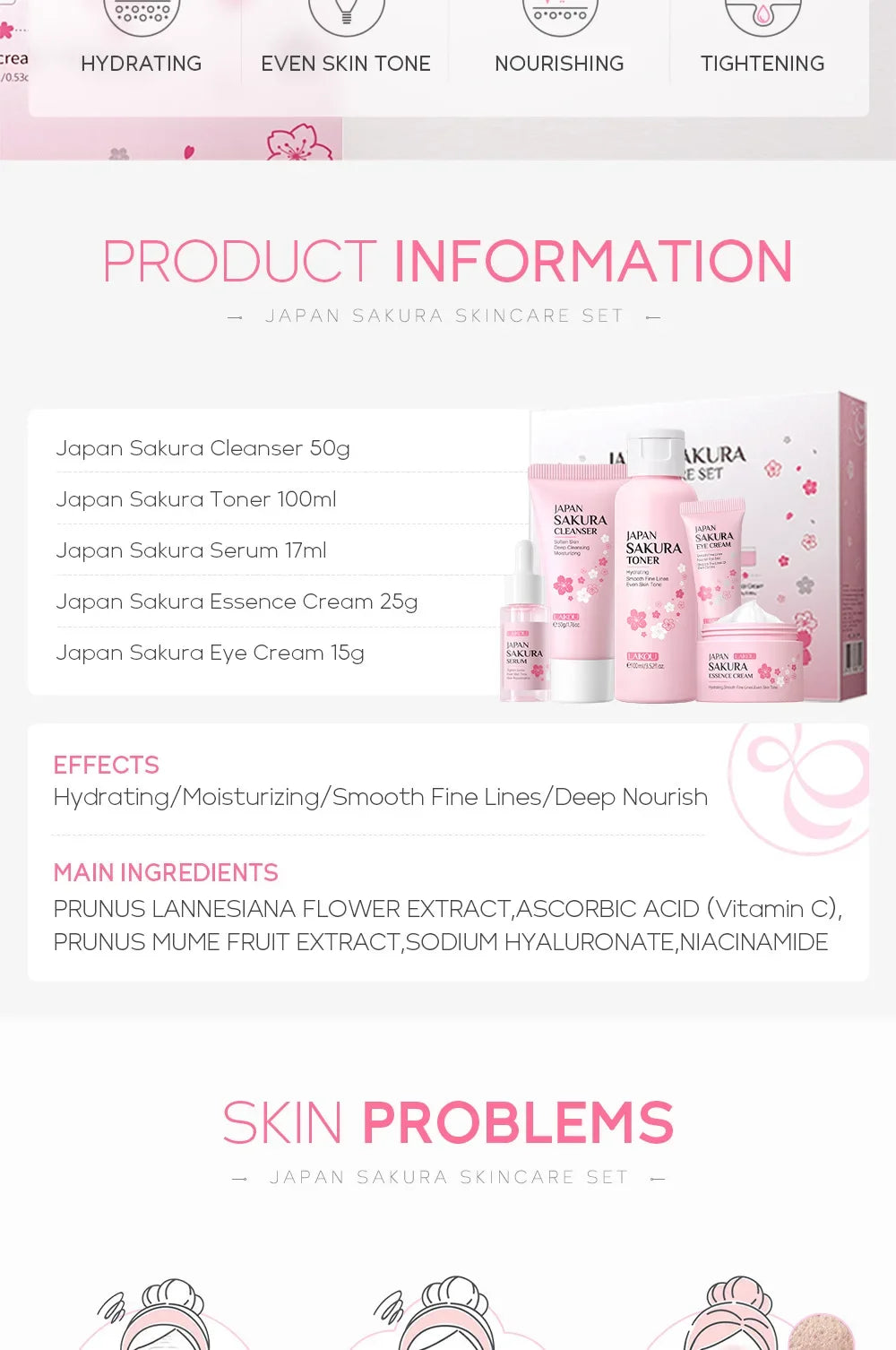 LAIKOU Sakura skincare set