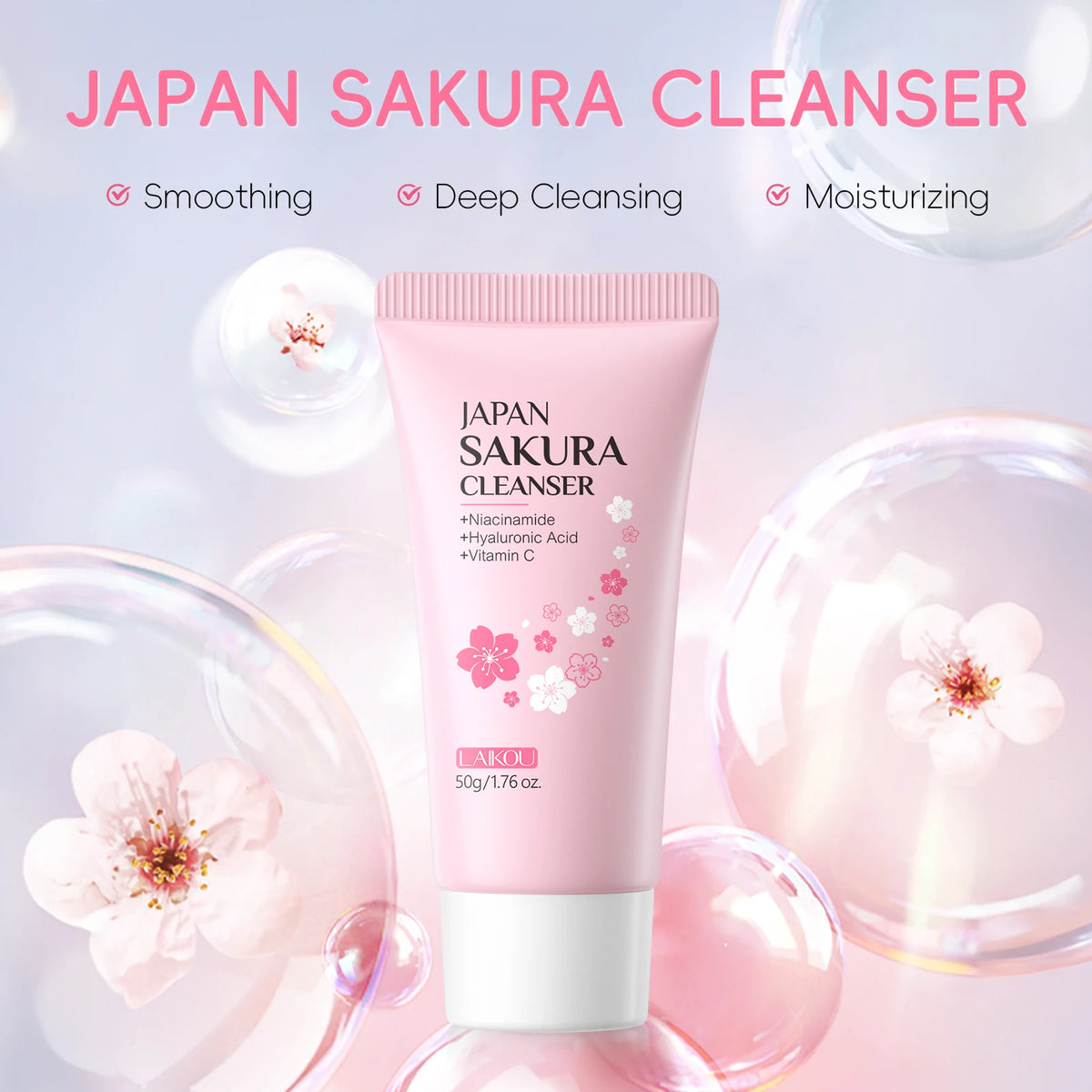 LAIKOU Japanese Sakura skincare set for hydrating and moisturizing skin