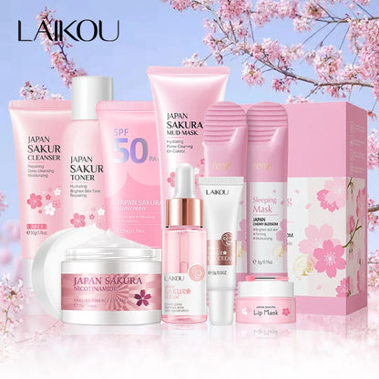 9pcs Sakura skincare set Korean facial care kit