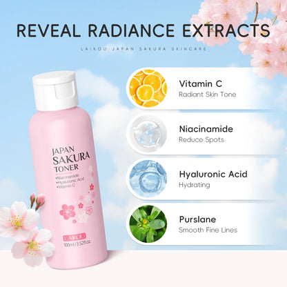LAIKOU Japanese Sakura skincare set for hydrating and moisturizing skin