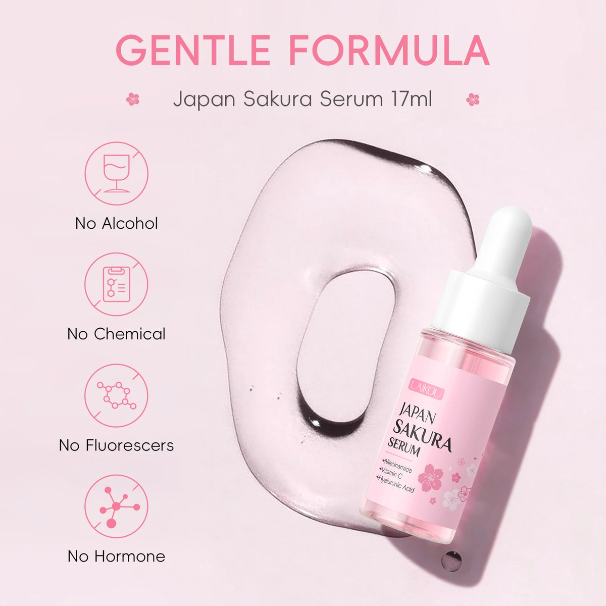 LAIKOU Japanese Sakura skincare set for hydrating and moisturizing skin