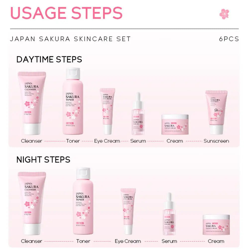 6pcs Sakura Skin Care Set Hydrating