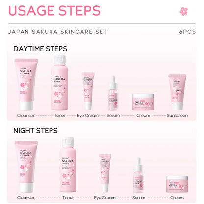 6pcs Sakura Skin Care Set Hydrating
