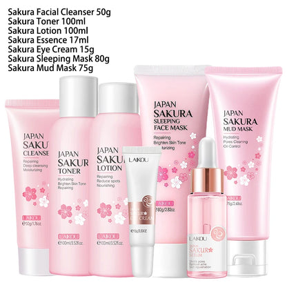 9pcs Sakura skincare set Korean facial care kit
