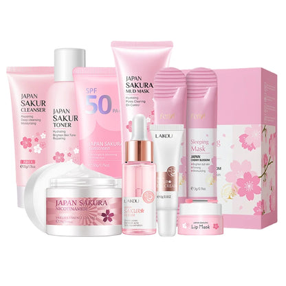 9pcs Sakura skincare set Korean facial care kit