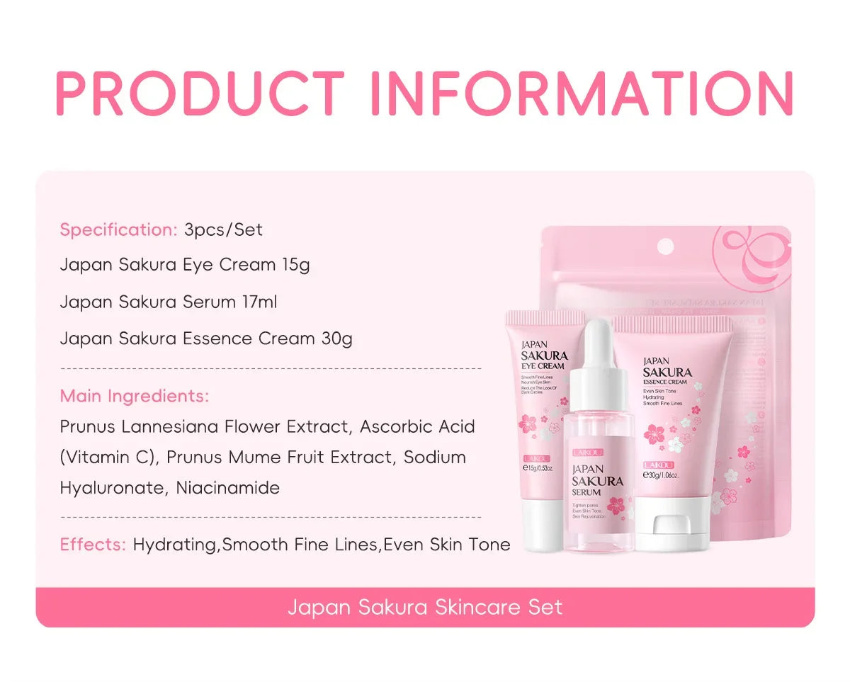 Sakura Skin Care Sets Face Cream Serum