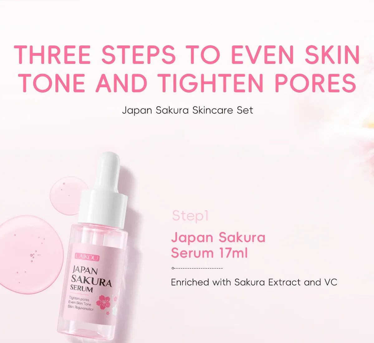 Sakura Skin Care Sets Face Cream Serum