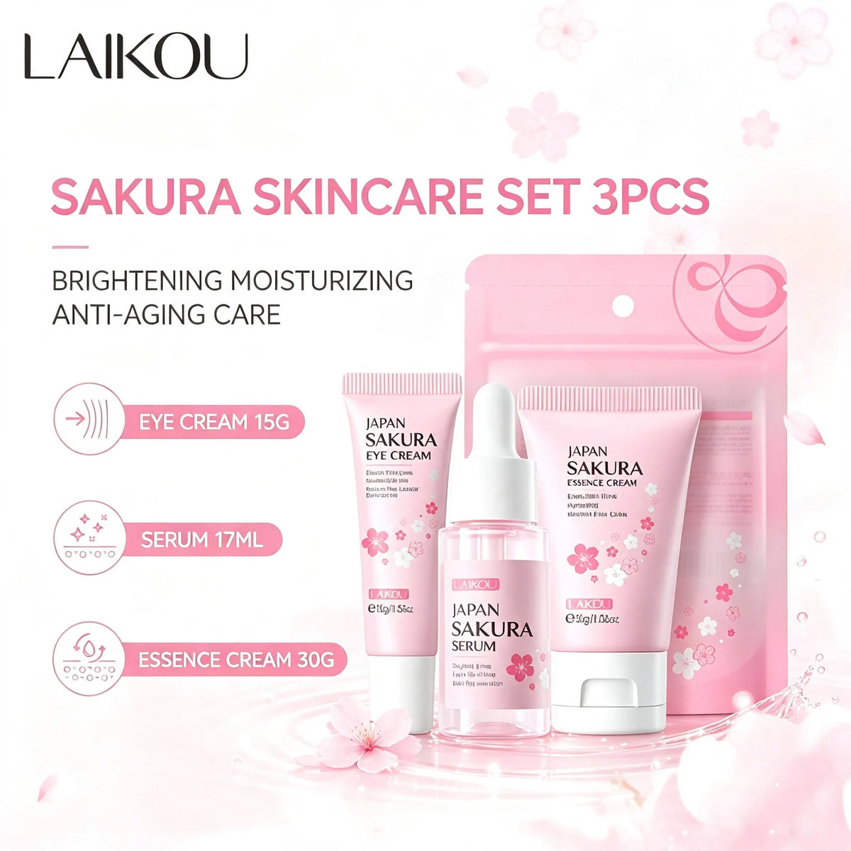 Sakura Skin Care Sets Face Cream Serum