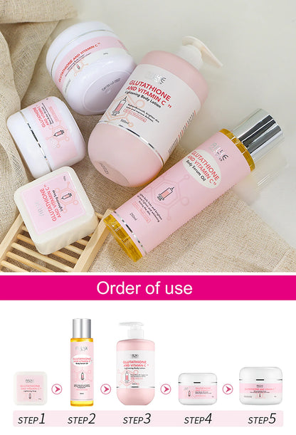 AILKE Glutathion and Vitamin C Whitening Set, Moisturizing, Remove Melanin, Freckles, Black Spots, Chloasma, Clean Skin